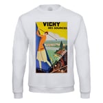 Sweat Shirt Homme Vichy France Affiche Poster Vintage Voyage Art Deco 30's