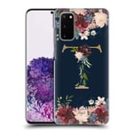 Official Nature Magick Letter T Floral Monogram Gold Navy 2 Hard Back Case Compatible for Samsung Galaxy S20 / S20 5G