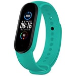Beilaishi Suitable For Xiaomi Band Mi 5 Solid-Color Silicone Strap Length: 24.5cm(Black) replacement watchbands (Color : Teal)