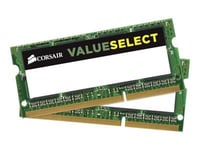 CORSAIR Value Select - DDR3L - kit - 8 Go: 2 x 4 Go - SO DIMM 204 broches - 1600 MHz / PC3-12800 - CL11 - 1.35 / 1.5 V - mémoire sans tampon - non ECC