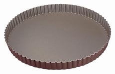 Gobel 226322 Moule à Tarte Rond Cannelé Anti-Adhérent Fond Fixe 22 cm, Noir