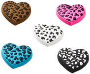 Crocs Unisex's Leopard Animal Print Heart 5pk Shoe Charms, One Size