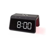 Nedis Trådlös laddare för Väckarklocka | Qi certifierad | 5 / 7.5 / 10 / 15 W | USB A-Hane | Nattlampa | 2 Larmtider | Snooze-funktion