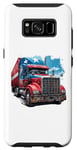 Coque pour Galaxy S8 Camion conducteur patriotique drapeau USA rouge blanc et bleu camions fourgon