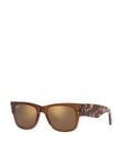 Ray-Ban Mega Wayfarer Square Sunglasses - Transparent Brown, Brown, Women