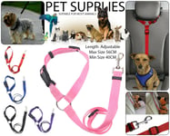 Adjustable Pet Dog Car Seat Belt Puppy Lead Travel Harness Leash Safety Clip Uk