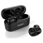 Sago Wireless Earbuds, Bluetooth 5.0 Wireless Headphones Deep Bass Stereo Sound True Wireless Earphones Earbuds with Mic, Headphones for Running, Stereo Calls, IPX7 Waterproof