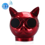 Haut-parleurs Bluetooth Stéréo Forme Mini Chat Mains Libres/Carte TF/FM + SD 32Go Rouge YONIS