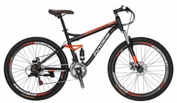 Mountain bike 27,5" - sykkel 21 gir fulldempet - sort og oransje
