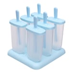 Ice Cream Tools Lolly Mould Tray Pan Kitchen 6 Cell Blue