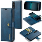 DG.MING Sony Xperia 1 V Plånboksfodral med avtagbart skal, Blue