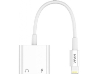 Adapter USB Vipfan Kabel Vipfan L10 Lightning do Lightning + mini jack 3.5mm AUX, 10cm (biały)