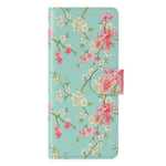 32nd Floral Series 2.0 - Design PU Leather Book Wallet Case Cover for Sony Xperia L4, Designer Flower Pattern Wallet Style Flip Case With Card Slots - Spring Blue