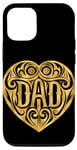 Coque pour iPhone 12/12 Pro Dad Coeur Amour Doré Fête des Pères Père Papa