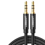 Ugreen AUX mini jack 3,5 mm han til han kabel, 2m - Sort