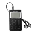Qazwsxedc For you Portable AM/FM Two Bands Rechargeable Stereo Radio Mini Receiver with & LCD Screen & Earphone Jack & Lanyard (Black) XY (Color : Black)