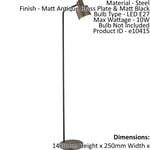 Floor Lamp Light Matt Antique Brass & Matt Black 10W LED E27 Standing