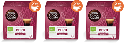 NESCAFE Dolce Gusto Peru Cajamarca Espresso Coffee Pods 12 Cups x3 Boxes 04.2023