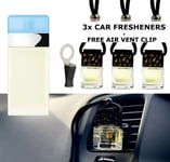 LIGHT BLUE Fragrance  SET of x3 BOTTLES  Car Air Freshener Oil Diffuser