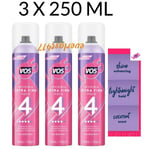 VO5 invisible Extra Firm Hold Hairspray, lightweight Hold coconut scent,3X250ML