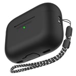 Ahastyle AirPods Pro 2 Extra tåligt silikonskal med handstrap, svart