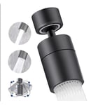 Vattenkran Aerator, 360 roterbart munstycke Kökskran (Svart), 2 lägen Vattenbesparande Kran Aerator, Spray Aerator Filter Kökskran Badrum Handfat