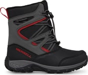 Merrell Kids' Outback Snow Boot 2.0 Waterproof Grey/Black/Red 33, Grey/Black/Red