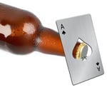 1 bitar Creative Poker Shaped Flaska Burköppnare Rostfritt Stål Kredit Kort Storlek Bar Restaurang Öl Metal Öppning Verktyg