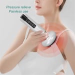 Elektrisk Gua Sha-massageapparat med 12 Sugstyrkor, Stålkulor, Negativt Tryck, Kopping, Meridianmassage, Skrapning, Vit