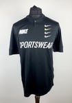 Nike NSW Sportswear QUAD SWOOSH Blade Collar Short Sleeve Top Jersey Size Medium
