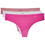 Under Armour Ladies Pure Stretch Thong Underwear 3-Pack Soft Invisible Fit