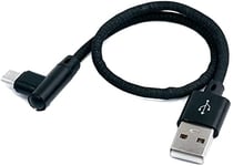 System-S Câble Micro USB coudé à 90° vers la Droite vers USB 2.0 Type A coudé à 90° vers la Droite 20 cm Noir