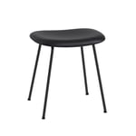 Muuto Fiber stool Leather black, black steel stand