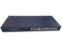 Elfcam® - 24 Ports PoE Ethernet Switch avec 2 Ports Uplink Gigabit Ethernet 10/100/1000Mbps, Plug & Play Non Géré, Métal Robuste (24 Ports PoE)