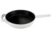 HearthStone Cookware - Diamond Enamelled cast Iron Frying pan, White, 24 cm. for All Surfaces, Including Induction and Oven.