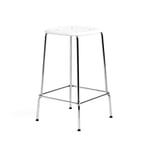 HAY Soft Edge 85 Low barpall white, krom stålstativ