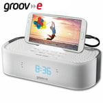 Groov-e GVSP406 Time Curve Digital Alarm Clock FM Radio + USB Charging Station