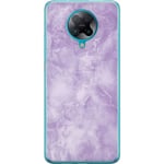Xiaomi Poco F2 Pro Transparent Mobilskal Lila marmor