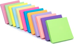 Sticky Notes, 12 Pack Stick Note Pad 12 Assorted Color Self Sticky Memo Pads for