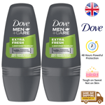 Dove Men+Care Extra Fresh Anti Perspirant Deo Roll On 48H Protection 50ml 2Packs