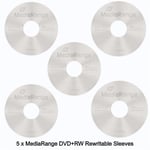 5 x MediaRange DVD+RW 120min 4x speed Blank Discs 4.7GB Rewritable New In Sleeve