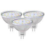 QNINE Warm White MR16 LED Bulbs, GU5.3 LED Light Bulbs, 5W (50W Equivalent), 12V, 120° Beam Angle, 2700K, Non-Dimmable, 3-Pack