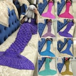 Princess Mermaid Tail Wrapsblanket Cover Blue M
