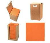 Alvotex Chic Airlaid Lot de 100 Serviettes de Table jetables à Plis 1/4 Aspect Tissu Orange 20 x 20 cm