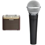 Fishman Loudbox Mini Bluetooth Amplifier PRO-LBT-UK5 & Shure SM58-LCE Cardioid Dynamic Vocal Microphone with Pneumatic Shock Mount, A25D Mic Clip, Storage Bag, 3-pin XLR Connector