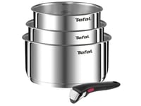 Tefal Ingenio L8964s44, Blandat Set, Rostfritt Stål, Rostfritt Stål, Svart, Keramiska, Gas, Halogen, Induktion, 4 Styck