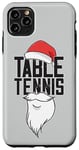 Coque pour iPhone 11 Pro Max Tennis De Table Chapeau De Noël Père Noël Ping Pong Tennis