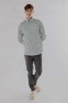 Button Down Collar Long-Sleeved Shirt with Patch Pocket