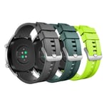 MoKo 3-Pack Strap Compatible with Huawei Watch 3/3 Pro/GT 3/GT2/GT 46mm/GT2 Pro/GT2e/GT Runner/Galaxy Watch 3 45mm/Watch 46mm/Gear S3, 22mm Silicone Replacement Watch Band, Gray/Army Green/Lime