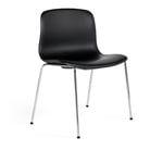 HAY - About a Chair AAC17 - Chrome Base - Cat.6 - Sense Black - Matstolar - Metall/Plast